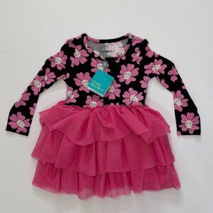Posh Peanut Skull Floral Pink Tutu Dress